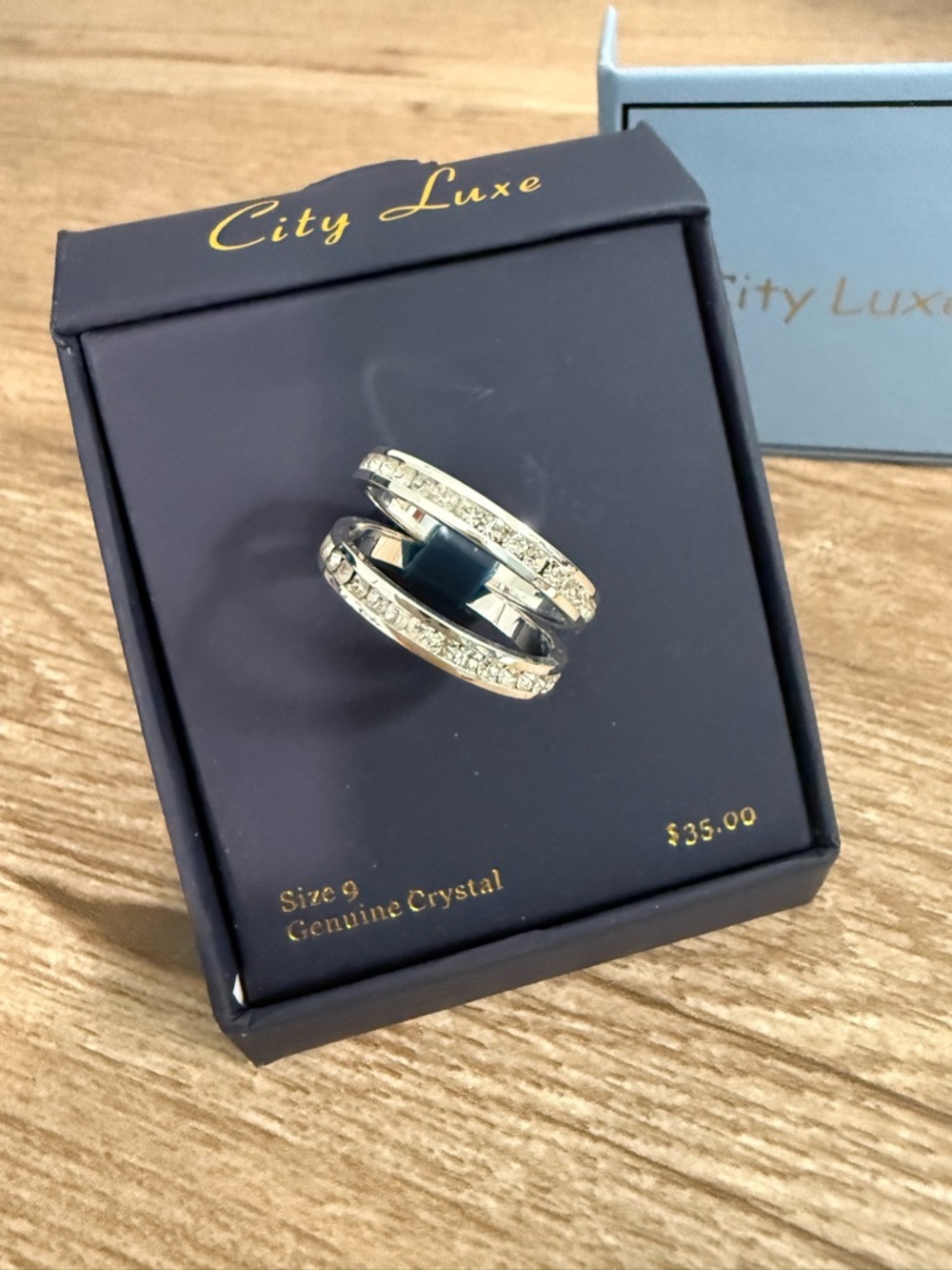 Silver Tone Crystal Accents Ring, NWT, size 9